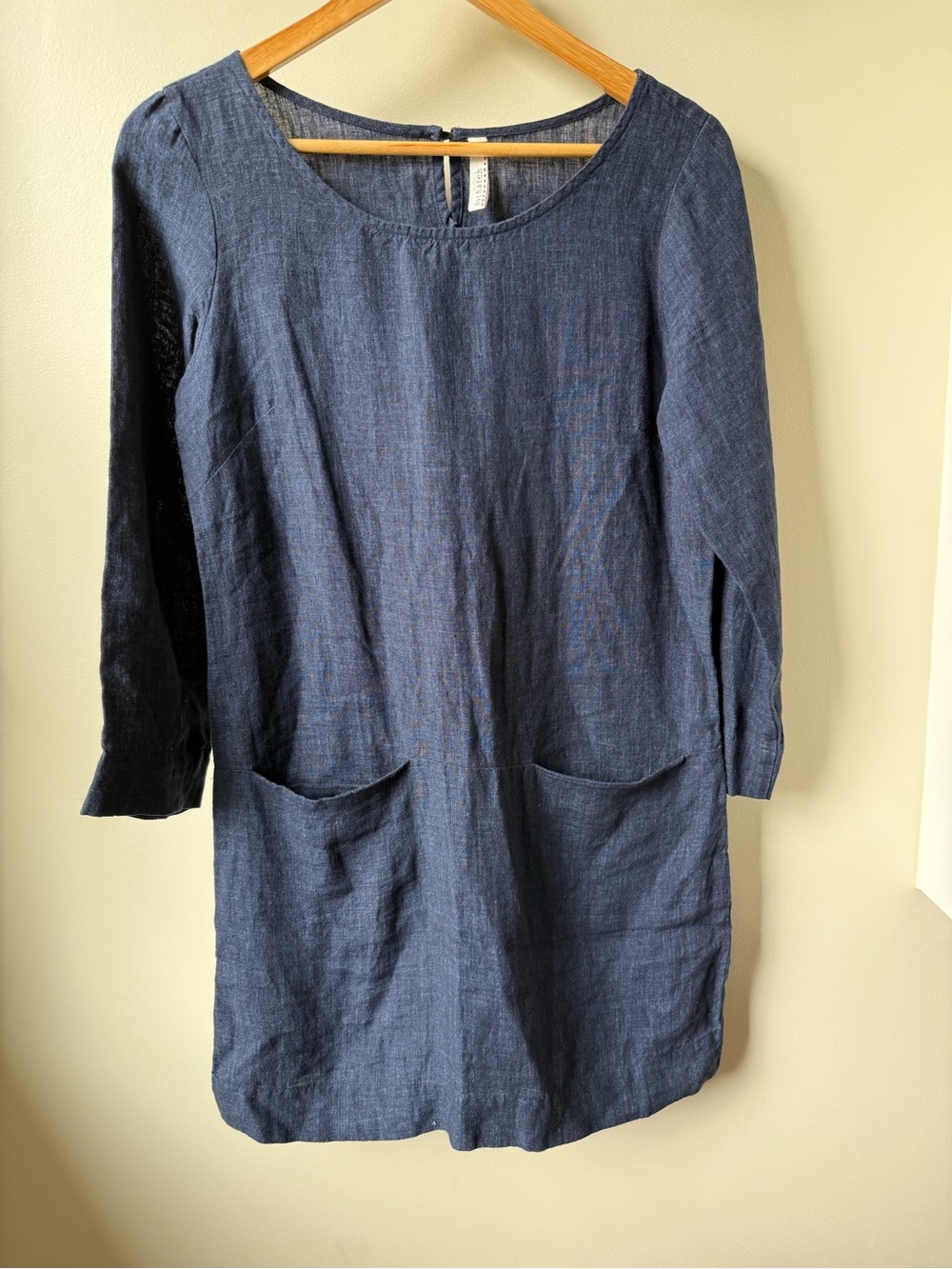 NUTHATCH Linen Tunic Dress Mini Lagenlook Sustainable Natural Earthy‎ Hippie S